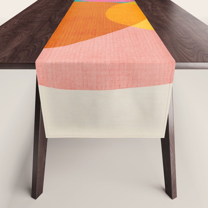 Modern Colorful Abstract Round Shapes Table Runner Gallery Image 1
