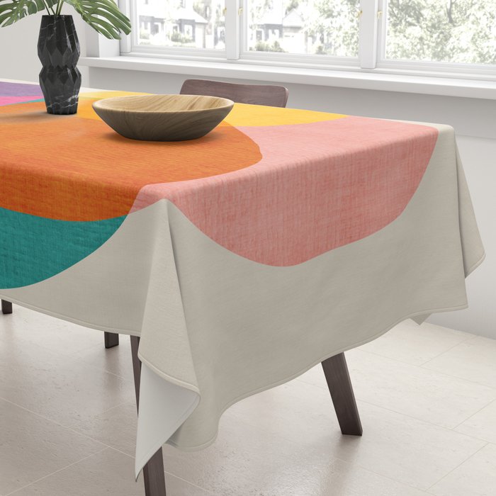 Modern Colorful Abstract Round Shapes Tablecloth Gallery Image 3