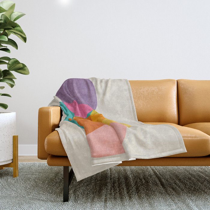 Modern Colorful Abstract Round Shapes Throw Blanket Gallery Image 1