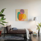 Modern Colorful Abstract Round Shapes Wood Wall Art Gallery Image 2