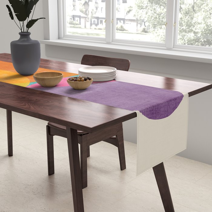Modern Colorful Abstract Round Shapes Table Runner Gallery Image 2