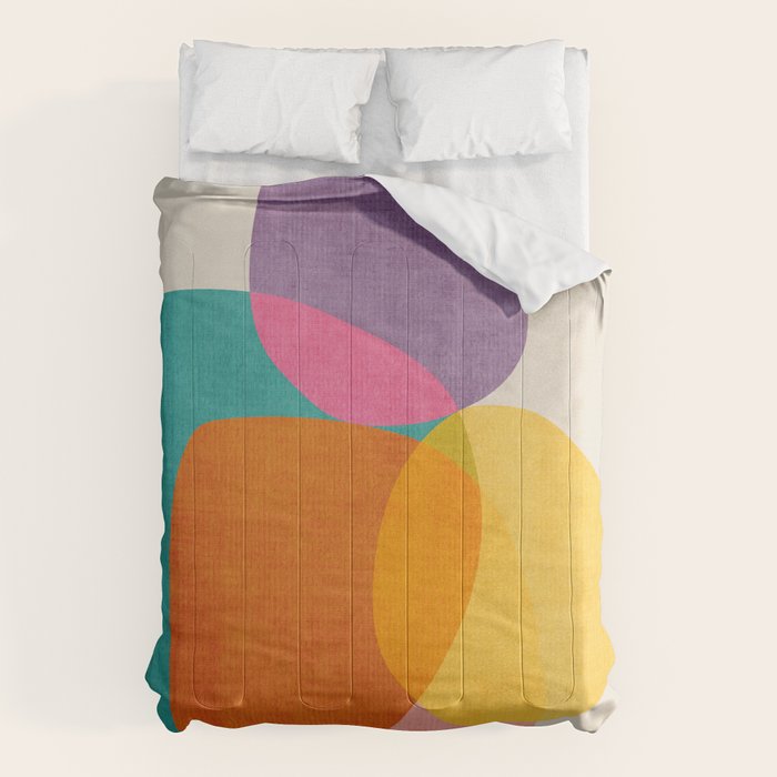 Modern Colorful Abstract Round Shapes Comforter Gallery Image 1