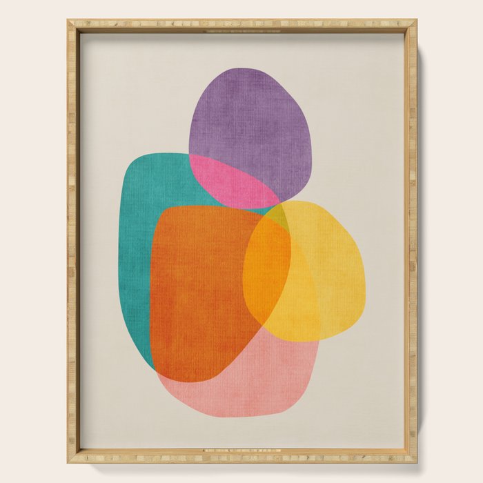 Modern Colorful Abstract Round Shapes Serving Tray Gallery Image 1
