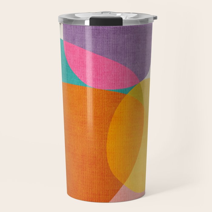 Modern Colorful Abstract Round Shapes Travel Mug Gallery Image 1