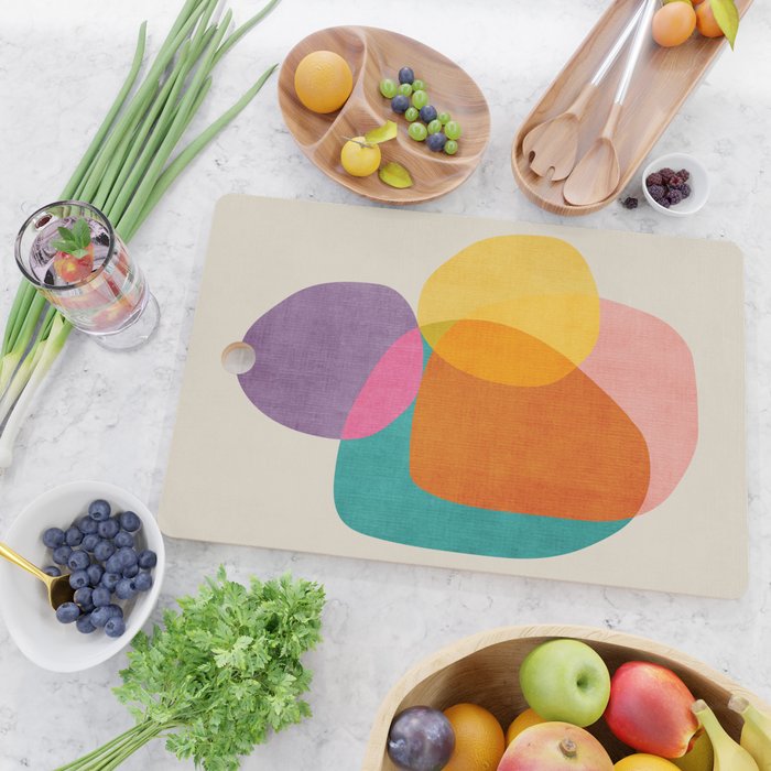 Modern Colorful Abstract Round Shapes Cutting Board Gallery Image 2