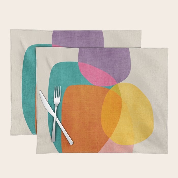 Modern Colorful Abstract Round Shapes Placemat Gallery Image 1
