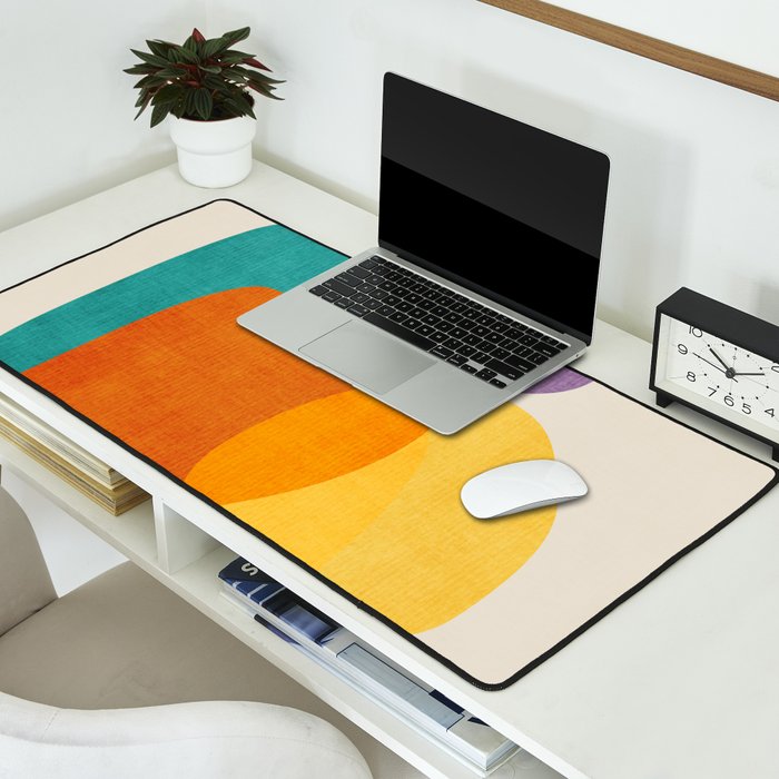 Modern Colorful Abstract Round Shapes Desk Mat Gallery Image 2