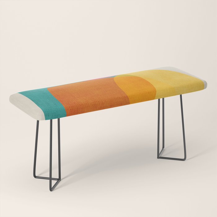 Modern Colorful Abstract Round Shapes Bench Gallery Image 1