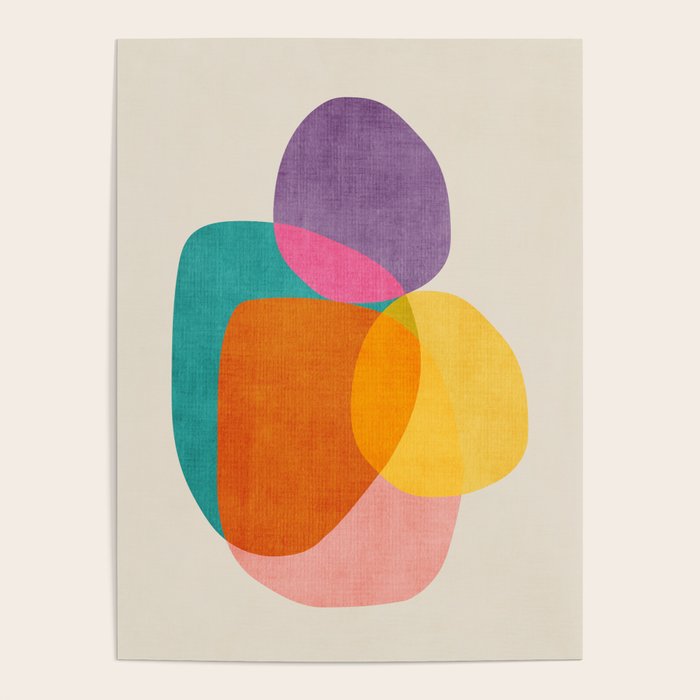 Modern Colorful Abstract Round Shapes Poster Gallery Image 1
