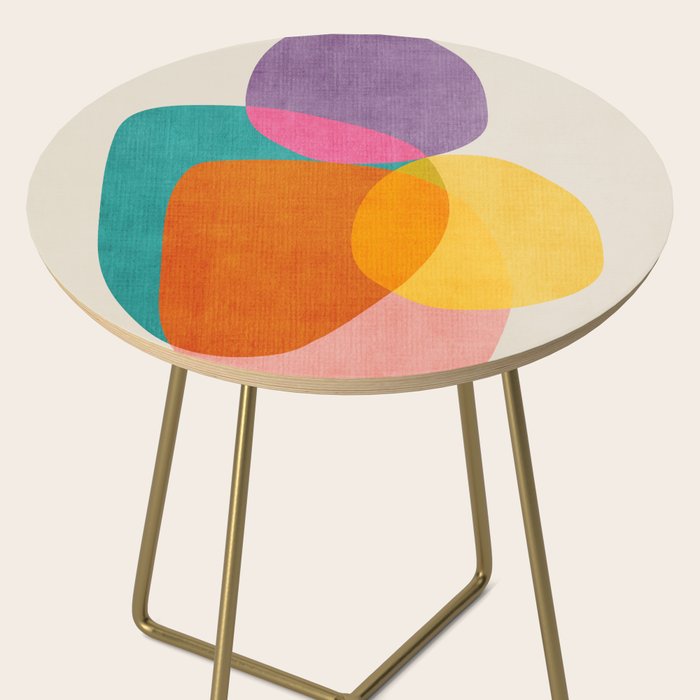 Modern Colorful Abstract Round Shapes Side Table Gallery Image 2