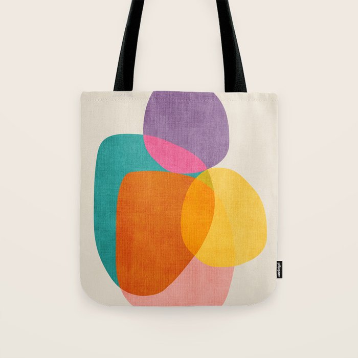 Modern Colorful Abstract Round Shapes Tote Bag Gallery Image 1