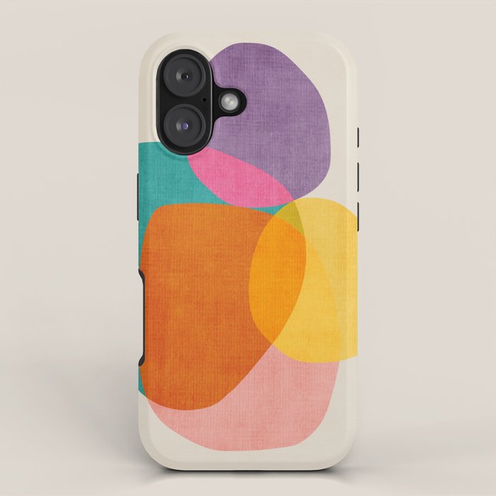 Modern Colorful Abstract Round Shapes iPhone Case Gallery Image 1
