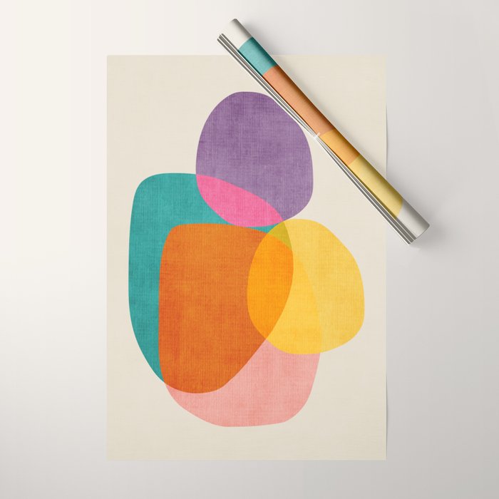 Modern Colorful Abstract Round Shapes Wrapping Paper Gallery Image 1