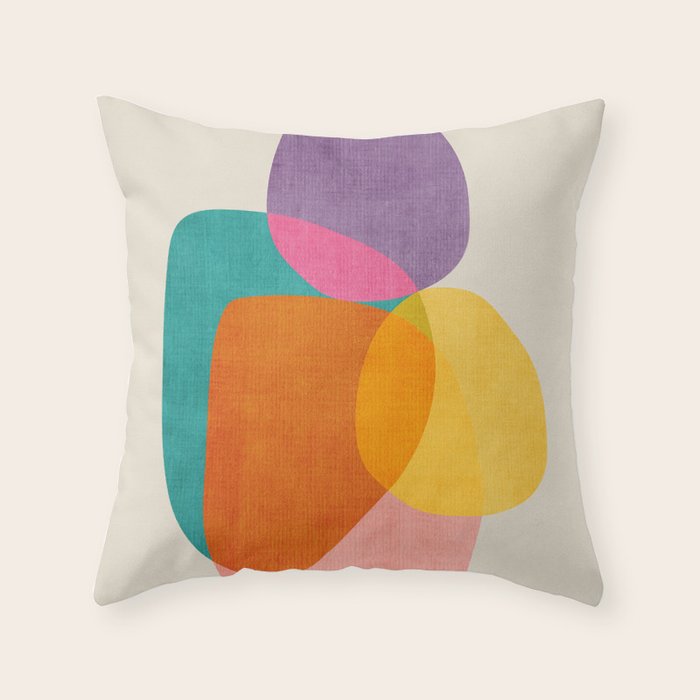 Modern Colorful Abstract Round Shapes Throw Pillow Gallery Image 6