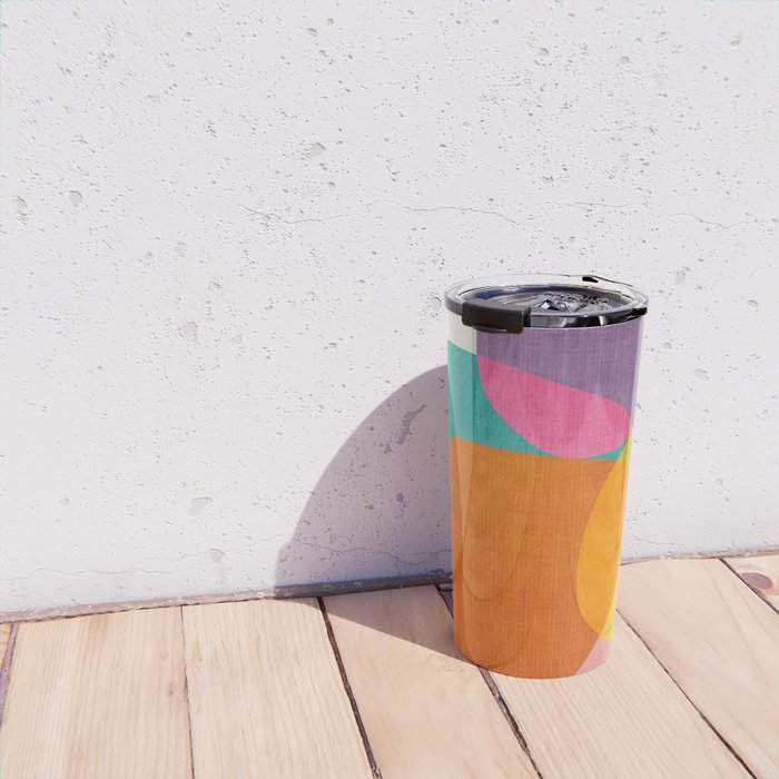 Modern Colorful Abstract Round Shapes Travel Mug Gallery Image 4