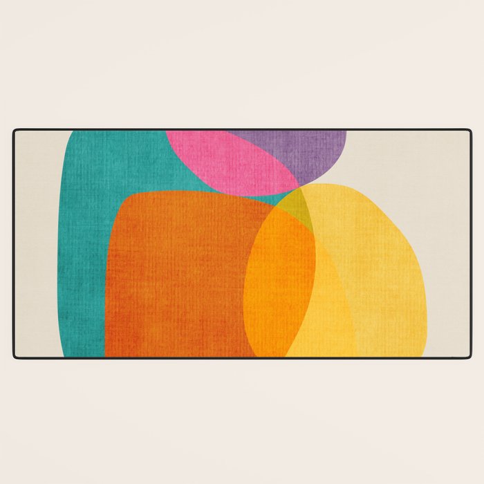 Modern Colorful Abstract Round Shapes Desk Mat Gallery Image 3