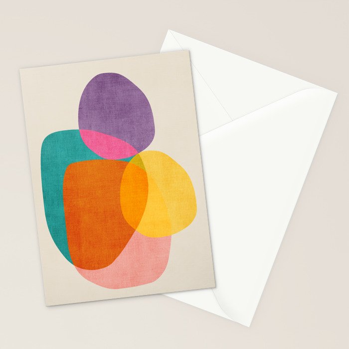 Modern Colorful Abstract Round Shapes Stationery Card Gallery Image 2