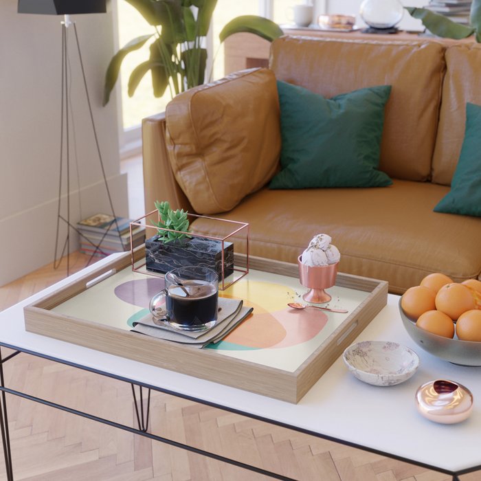 Modern Colorful Abstract Round Shapes Serving Tray Gallery Image 2