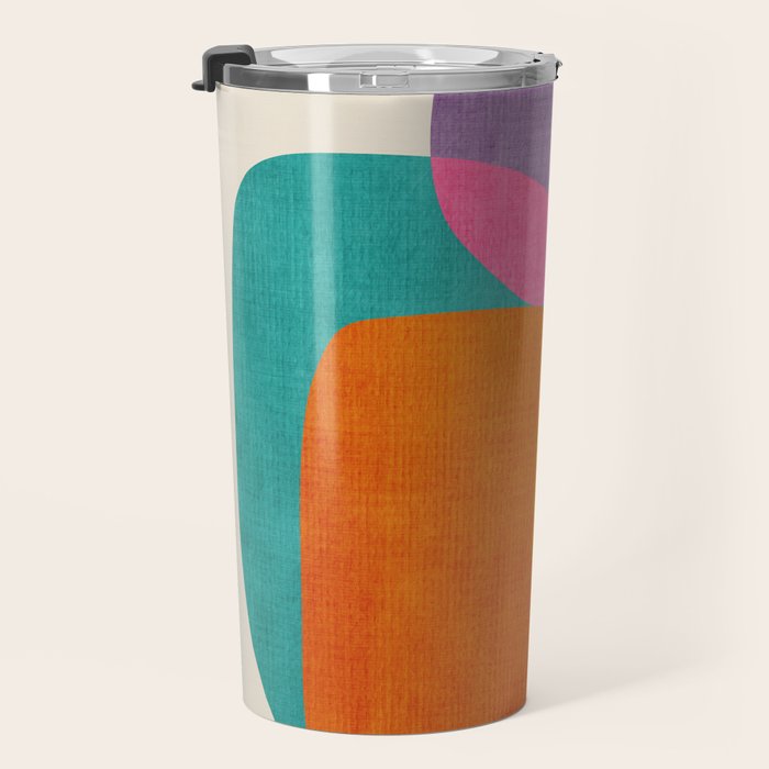 Modern Colorful Abstract Round Shapes Travel Mug Gallery Image 3