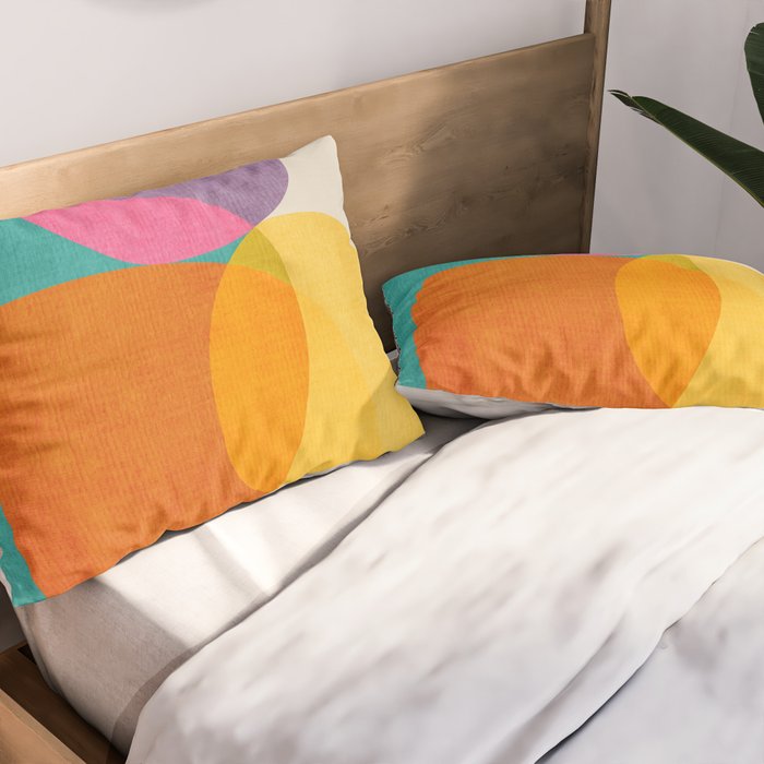 Modern Colorful Abstract Round Shapes Pillow Sham Gallery Image 2