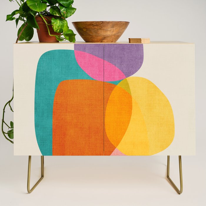 Modern Colorful Abstract Round Shapes Credenza Gallery Image 1