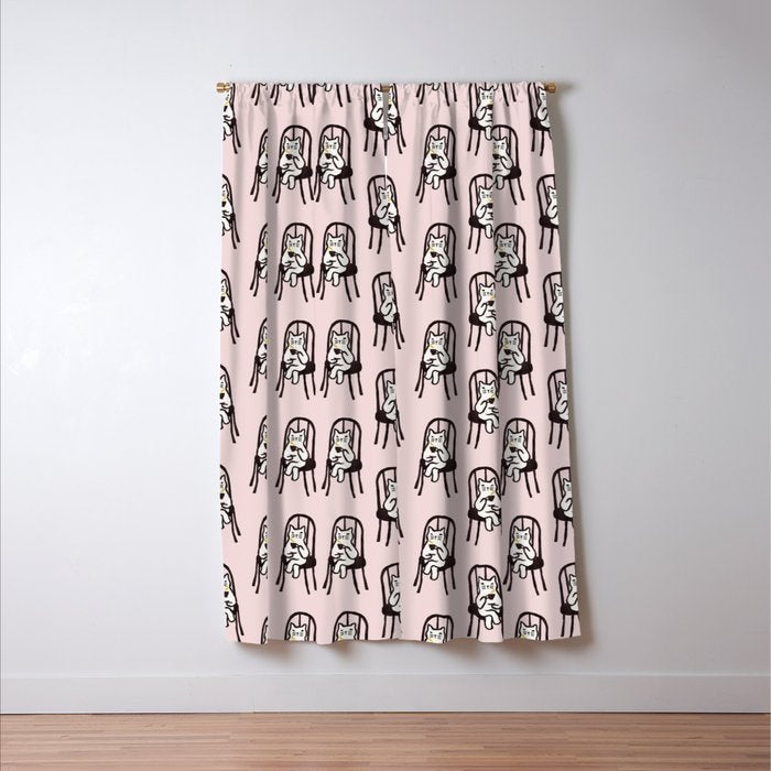 Tea time with cat Window Curtain Gallery Image 3