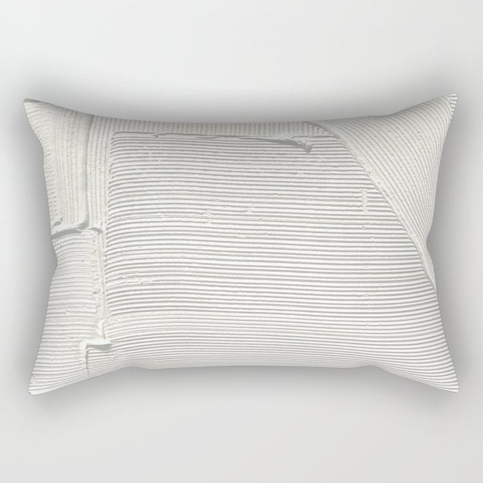 Relief [2]: an abstract, textured piece in white by Alyssa Hamilton Art Rectangular Pillow Gallery Image 1