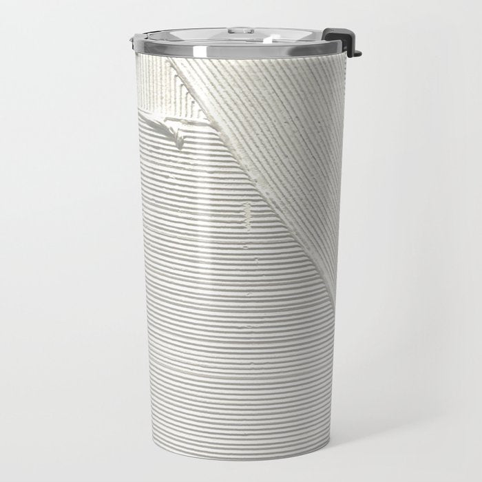 Relief [2]: an abstract, textured piece in white by Alyssa Hamilton Art Travel Mug Gallery Image 2