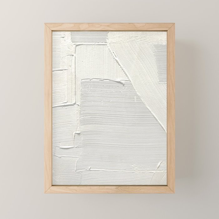 Relief [2]: an abstract, textured piece in white by Alyssa Hamilton Art Mini Art Print Gallery Image 1