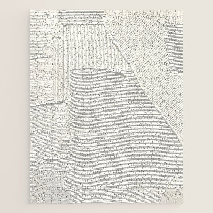 Relief [2]: an abstract, textured piece in white by Alyssa Hamilton Art Jigsaw Puzzle Gallery Image 1