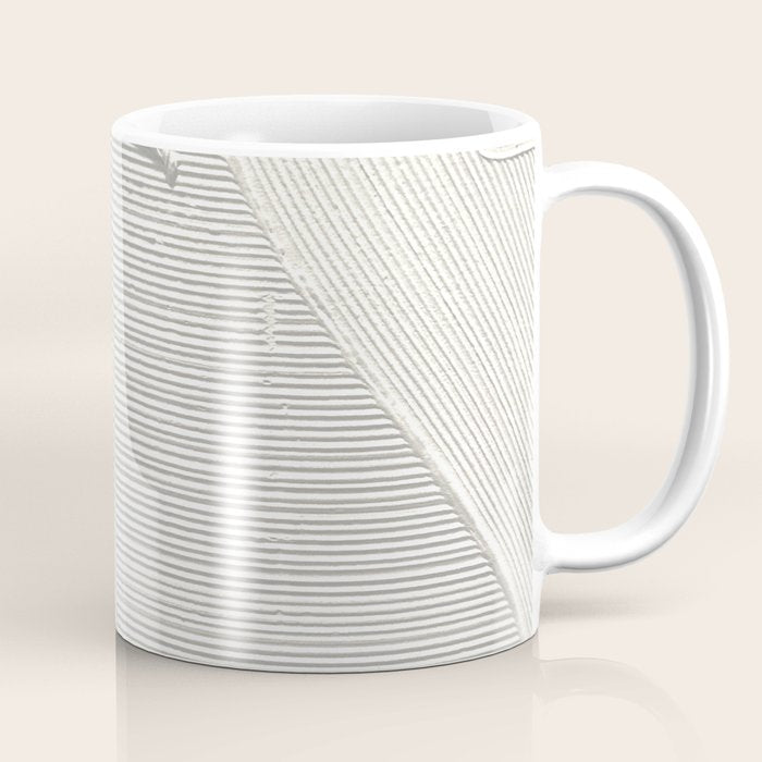 Relief [2]: an abstract, textured piece in white by Alyssa Hamilton Art Coffee Mug Gallery Image 1