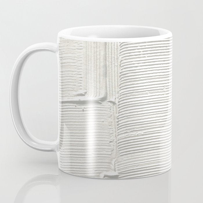 Relief [2]: an abstract, textured piece in white by Alyssa Hamilton Art Coffee Mug Gallery Image 3