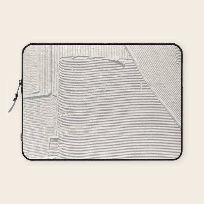 Relief [2]: an abstract, textured piece in white by Alyssa Hamilton Art Laptop Sleeve Gallery Image 1