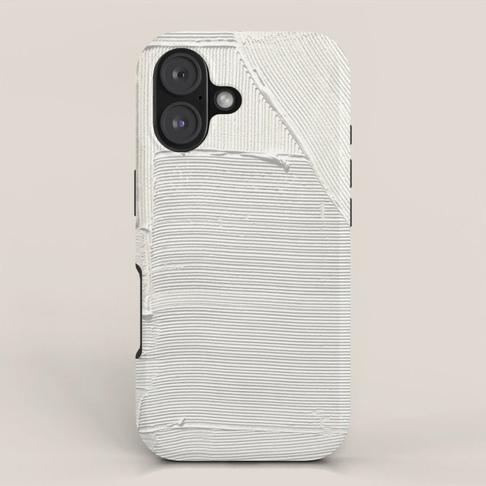 Relief [2]: an abstract, textured piece in white by Alyssa Hamilton Art iPhone Case Gallery Image 1