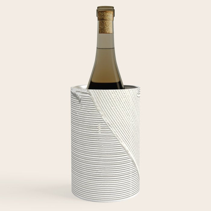 Relief [2]: an abstract, textured piece in white by Alyssa Hamilton Art Wine Chiller Gallery Image 3