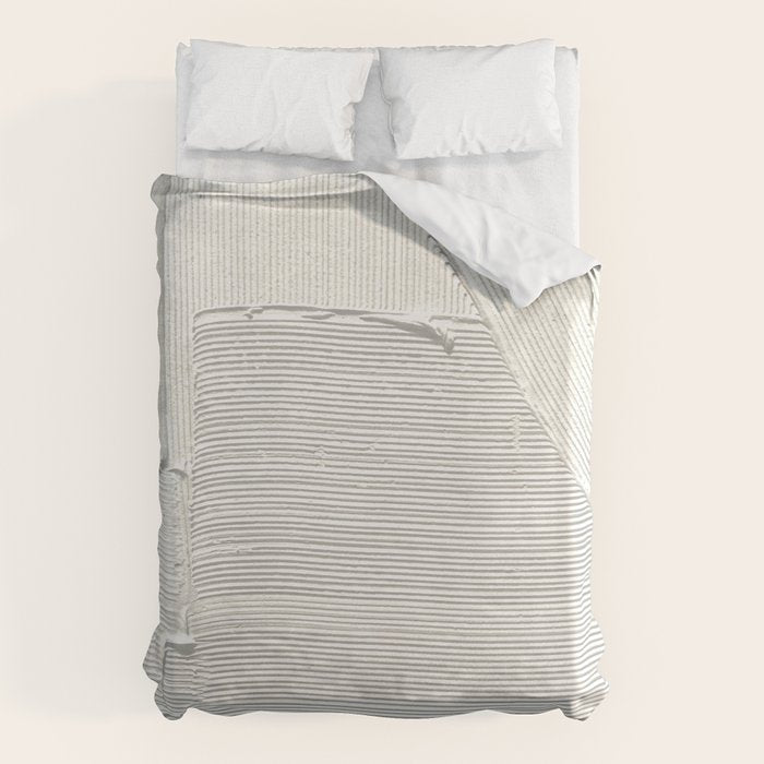 Relief [2]: an abstract, textured piece in white by Alyssa Hamilton Art Duvet Cover Gallery Image 6
