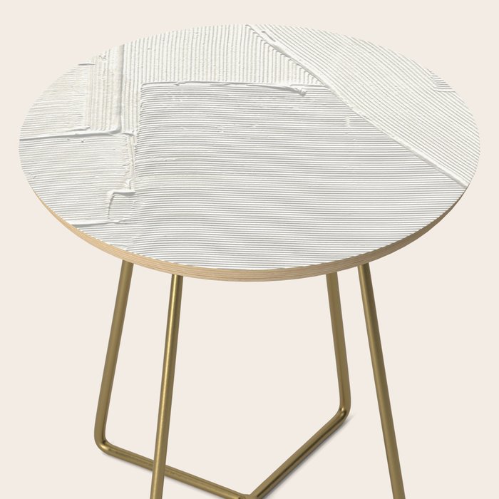 Relief [2]: an abstract, textured piece in white by Alyssa Hamilton Art Side Table Gallery Image 2