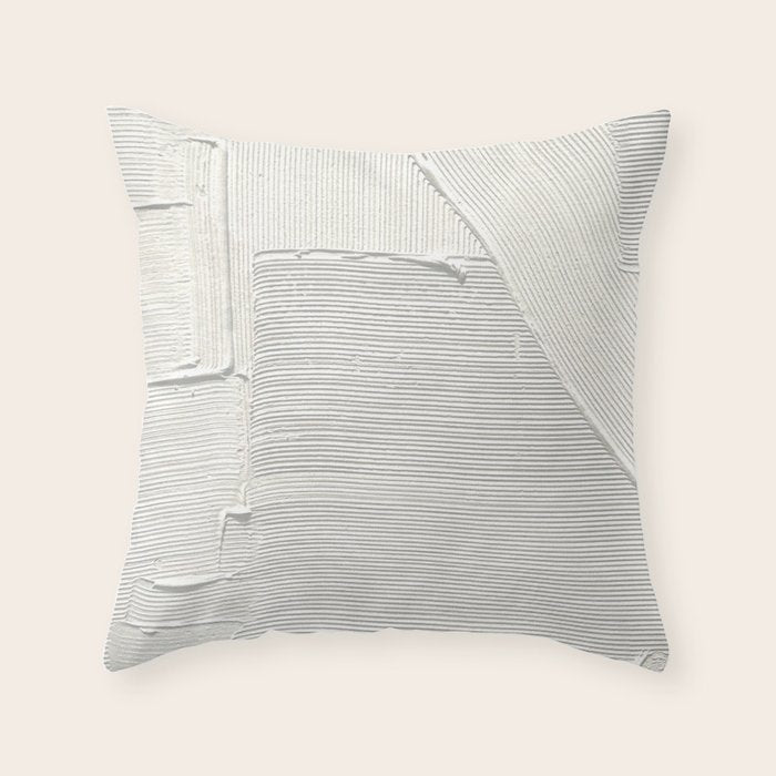 Relief [2]: an abstract, textured piece in white by Alyssa Hamilton Art Throw Pillow Gallery Image 6