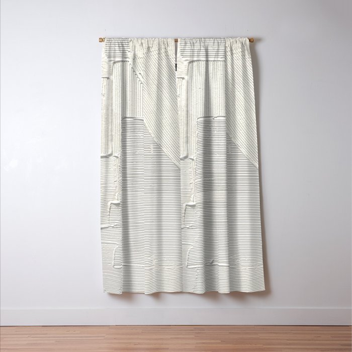 Relief [2]: an abstract, textured piece in white by Alyssa Hamilton Art Window Curtain Gallery Image 3