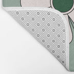 Retro Floral Daydream 60s Flowers Forest Green and Blush Pink Bath Mat Gallery Image 2