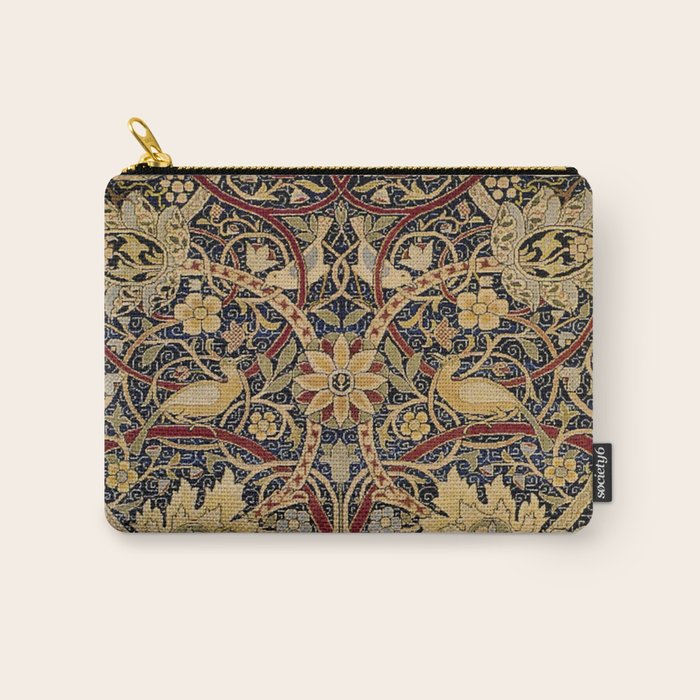 William Morris Bullerswood Black & Gold Antique 1889 Pattern Carry All Pouch Gallery Image 1