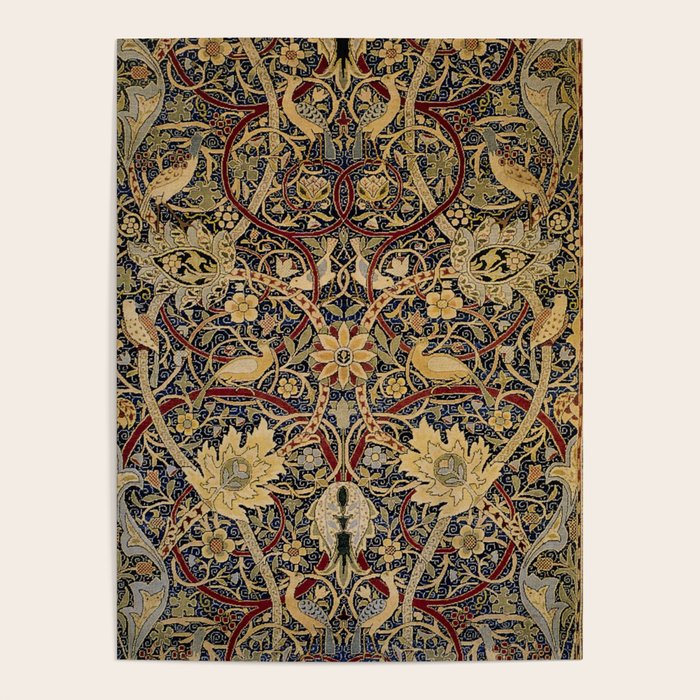 William Morris Bullerswood Black & Gold Antique 1889 Pattern Poster Gallery Image 4
