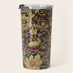 William Morris Bullerswood Black & Gold Antique 1889 Pattern Travel Mug Gallery Image 3
