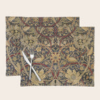 William Morris Bullerswood Black & Gold Antique 1889 Pattern Placemat Gallery Image 1