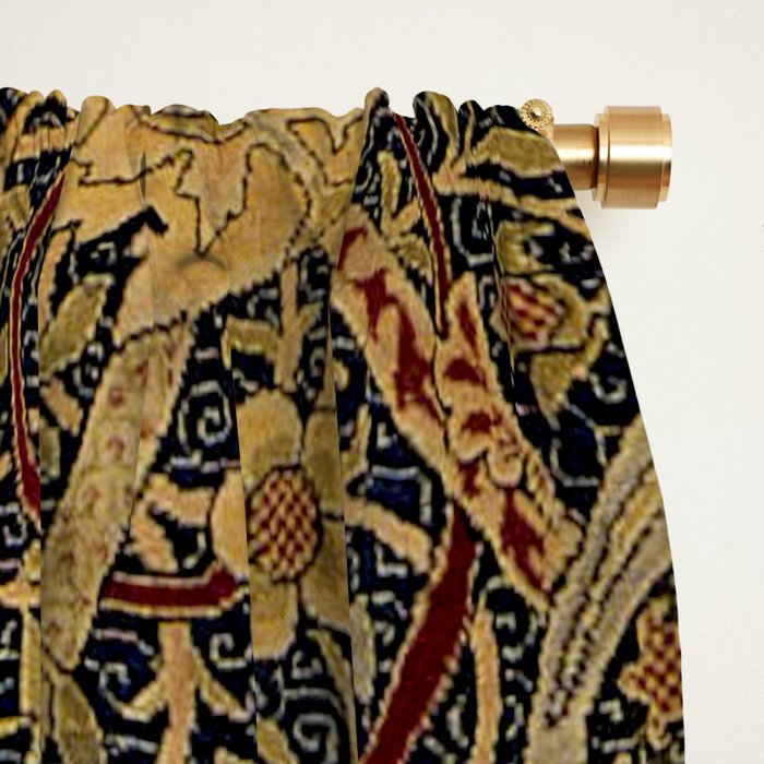 William Morris Bullerswood Black & Gold Antique 1889 Pattern Window Curtain Gallery Image 2