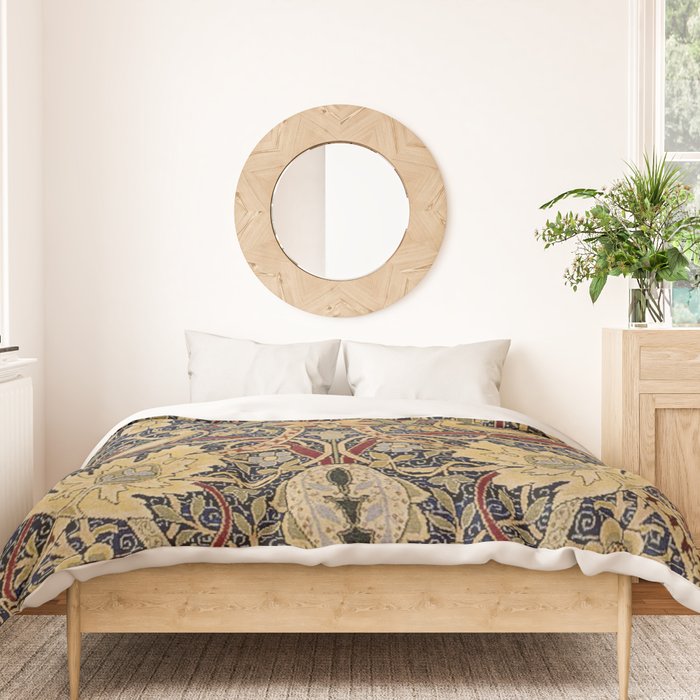 William Morris Bullerswood Black & Gold Antique 1889 Pattern Duvet Cover Gallery Image 3