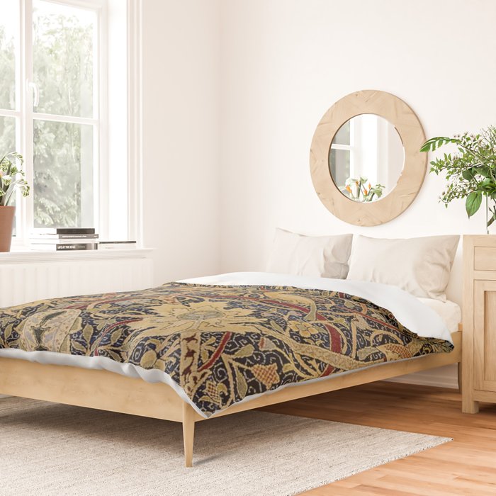 William Morris Bullerswood Black & Gold Antique 1889 Pattern Duvet Cover Gallery Image 2