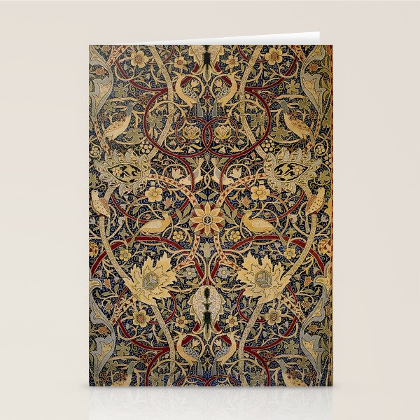 William Morris Bullerswood Black & Gold Antique 1889 Pattern Stationery Card Gallery Image 2