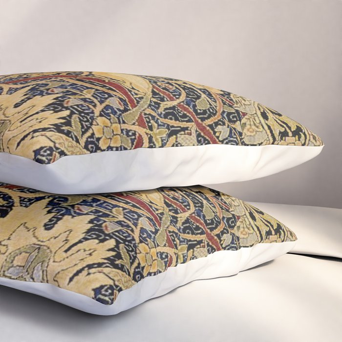 William Morris Bullerswood Black & Gold Antique 1889 Pattern Pillow Sham Gallery Image 3
