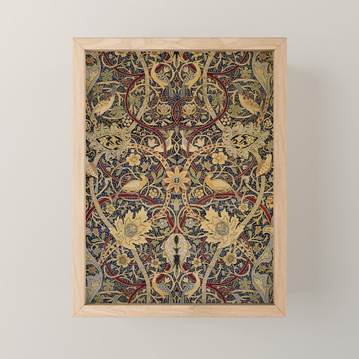 William Morris Bullerswood Black & Gold Antique 1889 Pattern Mini Art Print Gallery Image 1